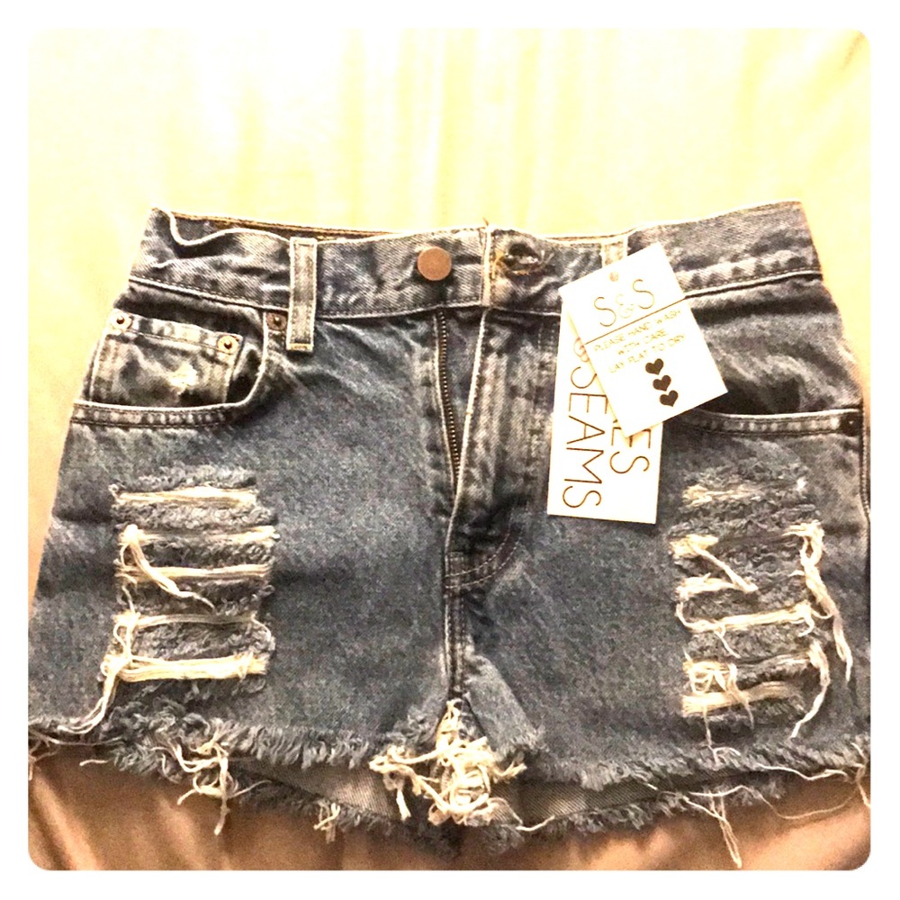 Brand new with tags high waisted denim shorts